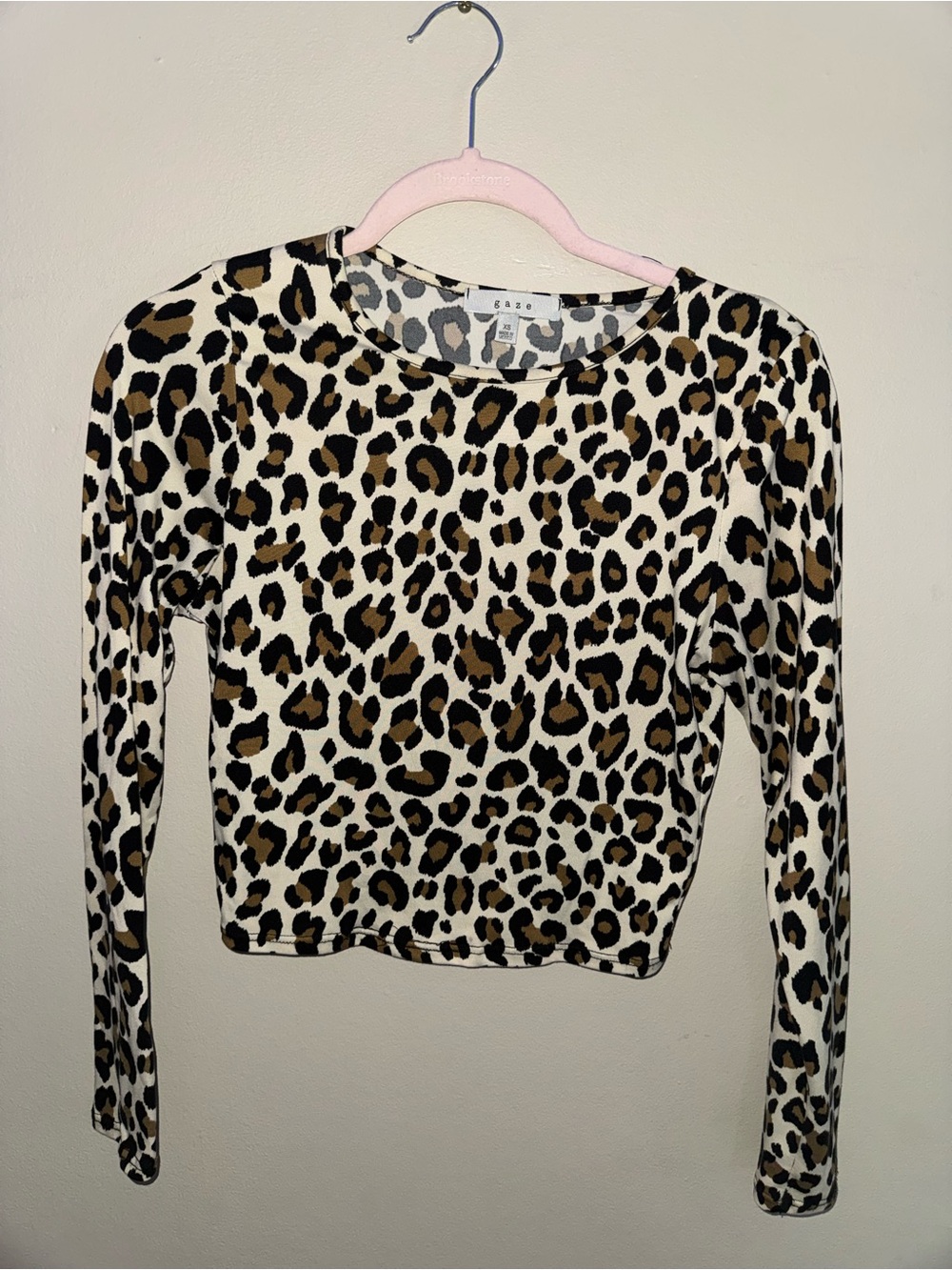 Like new, Gaze, leopard print long sleeve top, size XS
